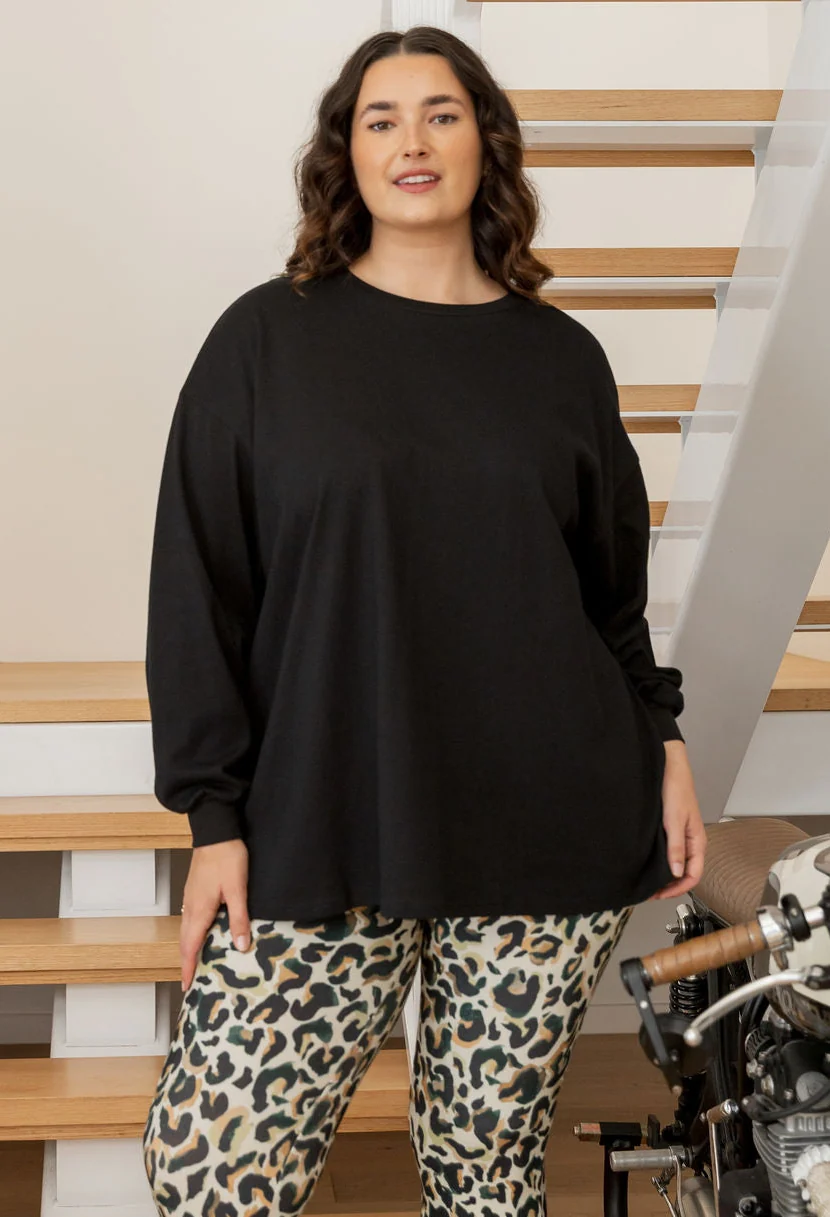 Rory Long Sleeve Tee in Black