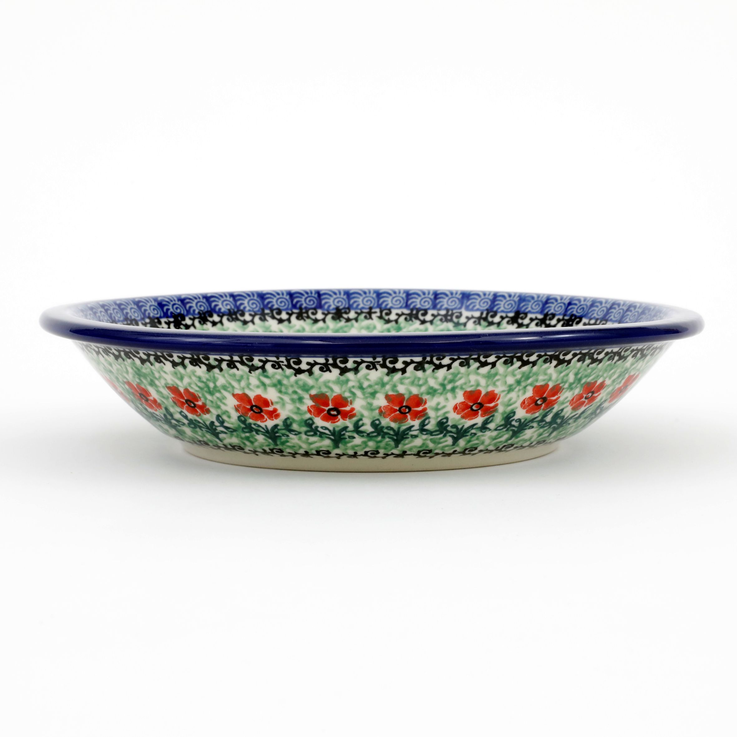 Talerz ceramiczny, głęboki 026 21,5 cm1916X Czerwone kwiatuszki
