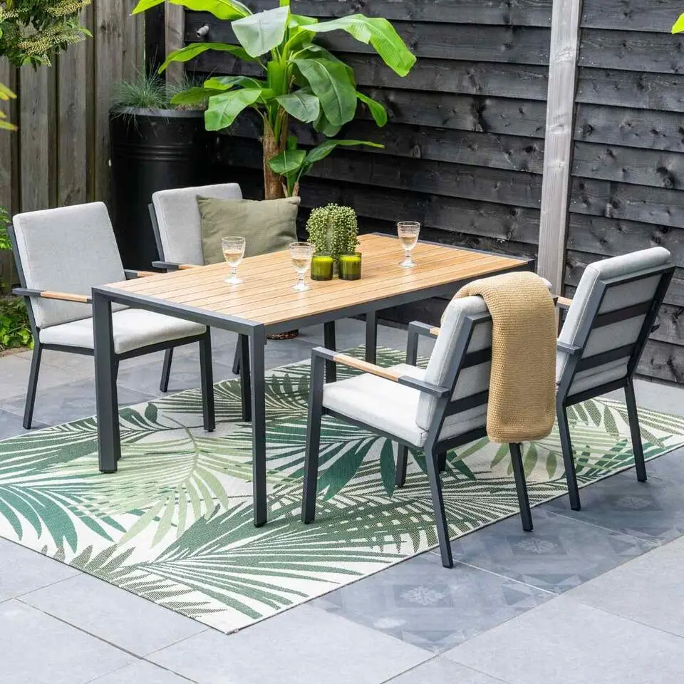 Garden Impressions Kasper tuinset 5-delig - donker grijs - teak look