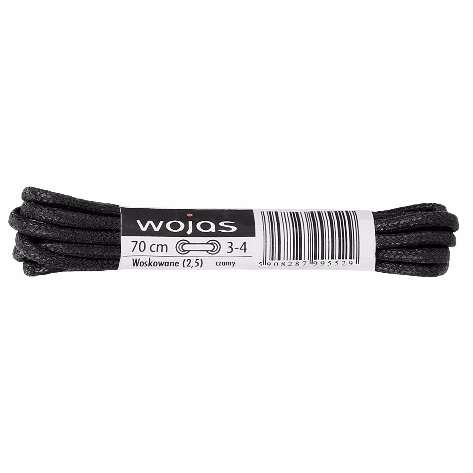 Czarne woskowane sznurowadła okrągłe 70 cm
