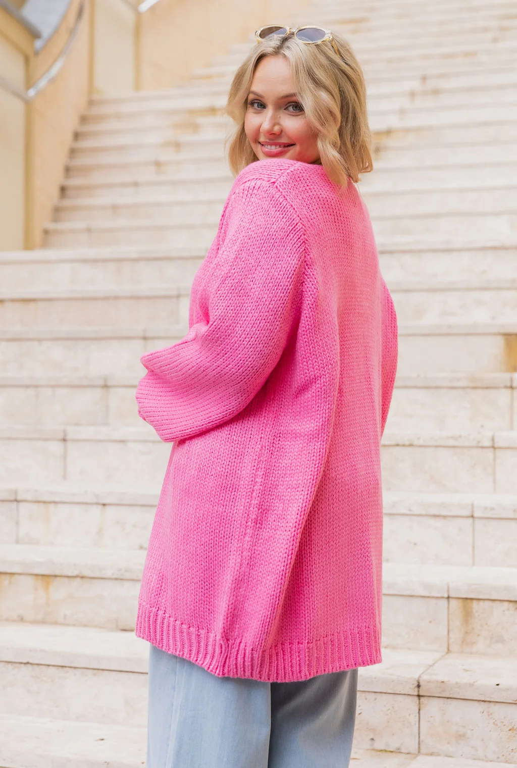 Lisbon Cardigan in Barbie