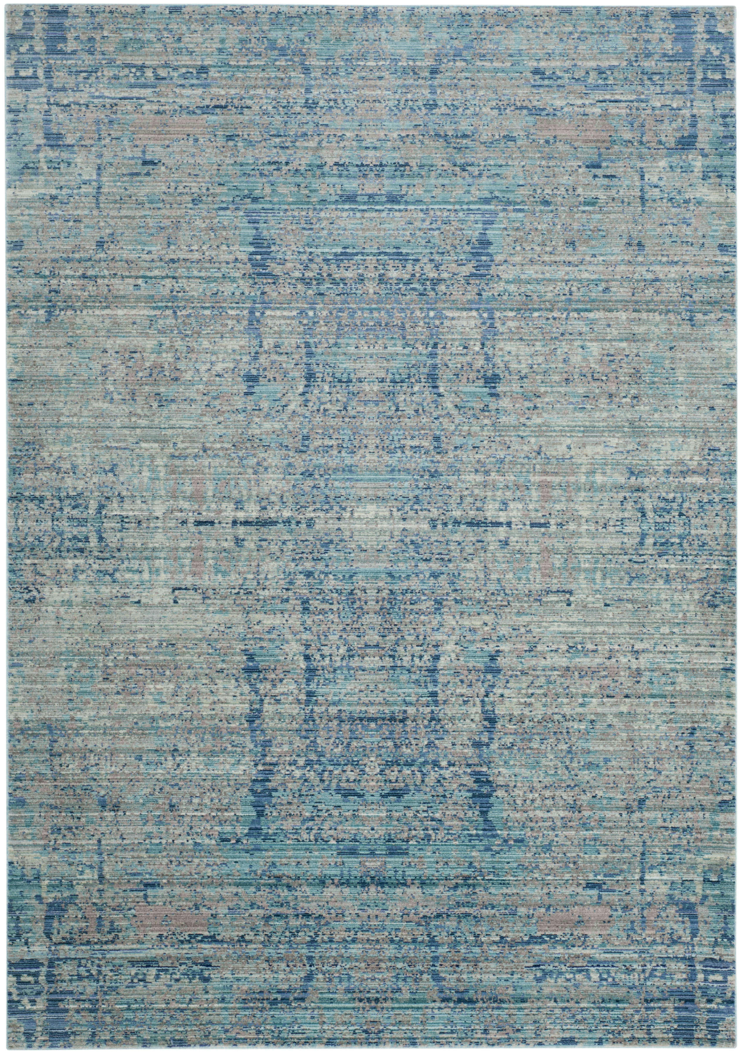 MYSTIQUE - Tapis de salon interieur en bleu ciel & multi, 152 x 244 cm