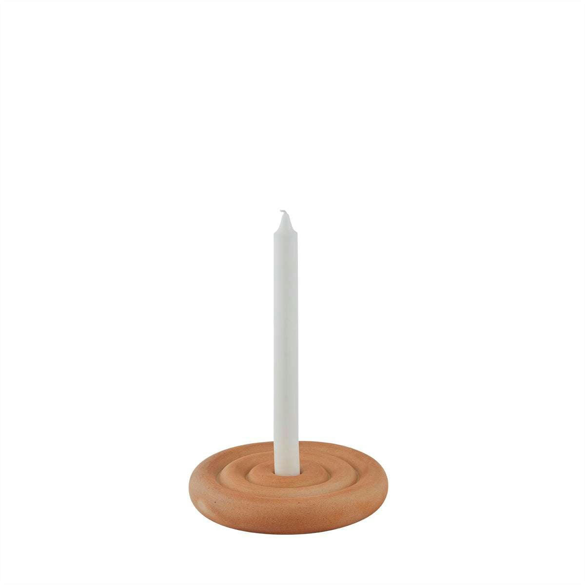 SAVI - Bougeoir beige en grès Ø17xH2,5cm