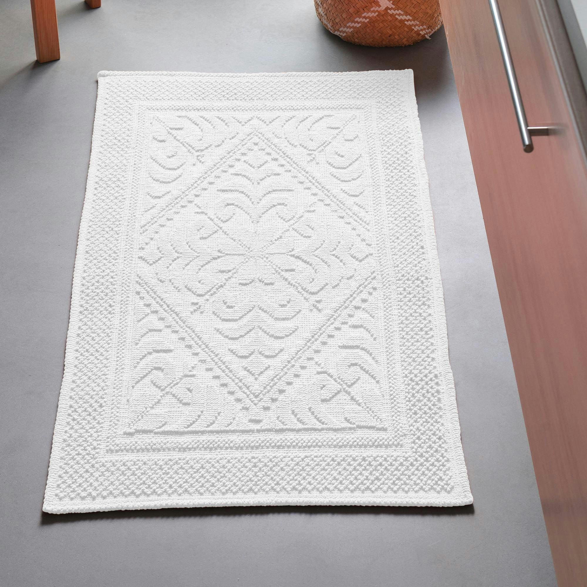 HELIOS - Tapis de bain 60x120 blanc en coton