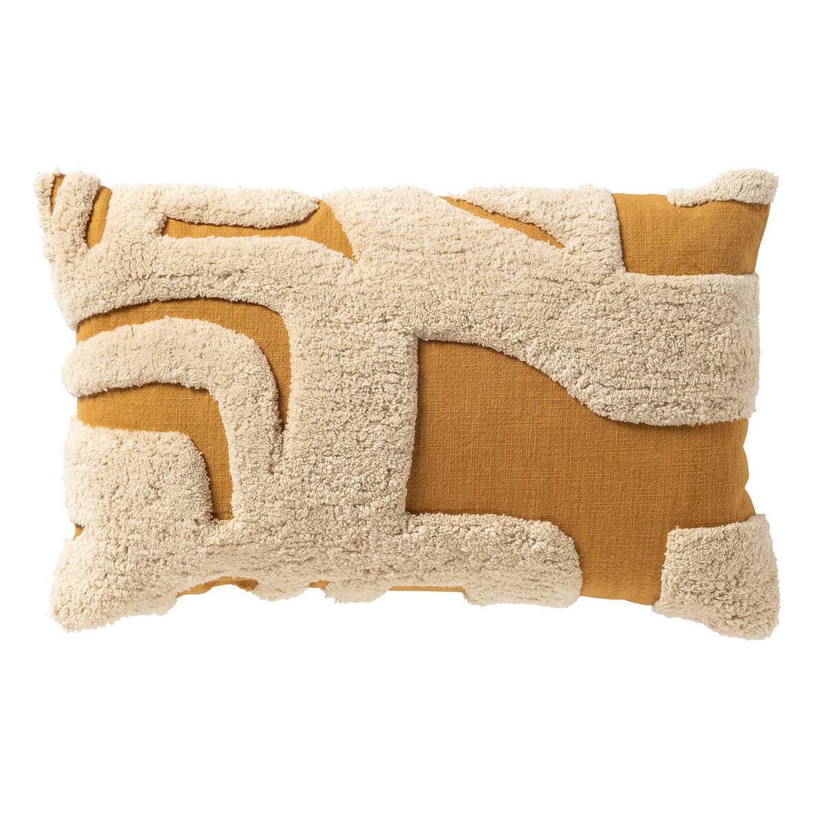 MILLY - sierkussen 30x50 cm - organisch patroon - Chai Tea - geel