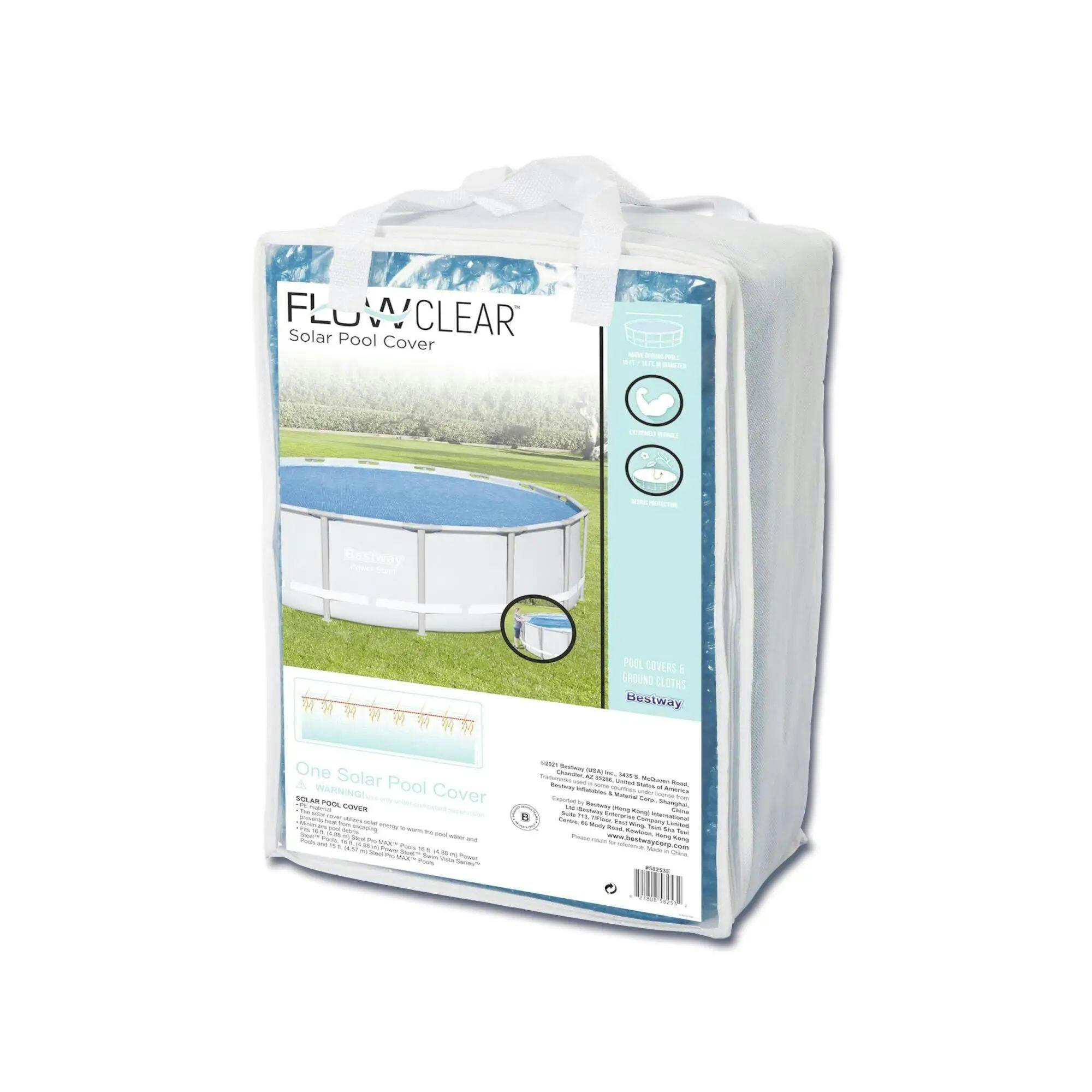 Bestway Flowclear™ Solar Steel Frame Pool Cover, 15-18-ft