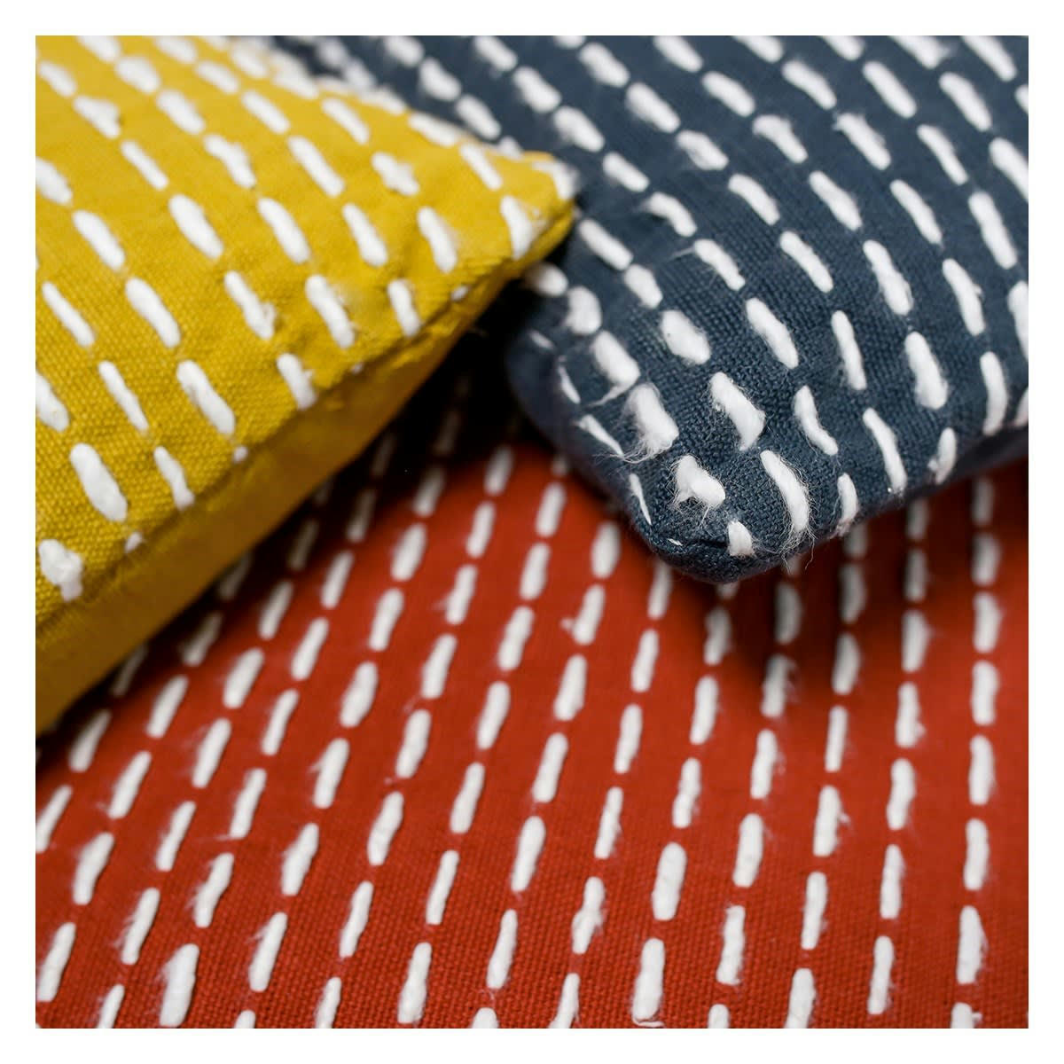 DESERT CHIK - Coussin décoration chiné bicolore  en Coton Jaune 40x40 cm