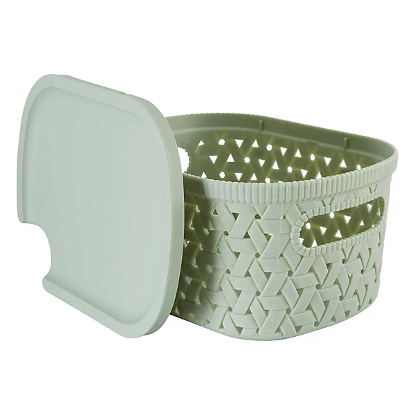 Panier Tressy en plastique sauge 2,3L - Vert olive- 5five