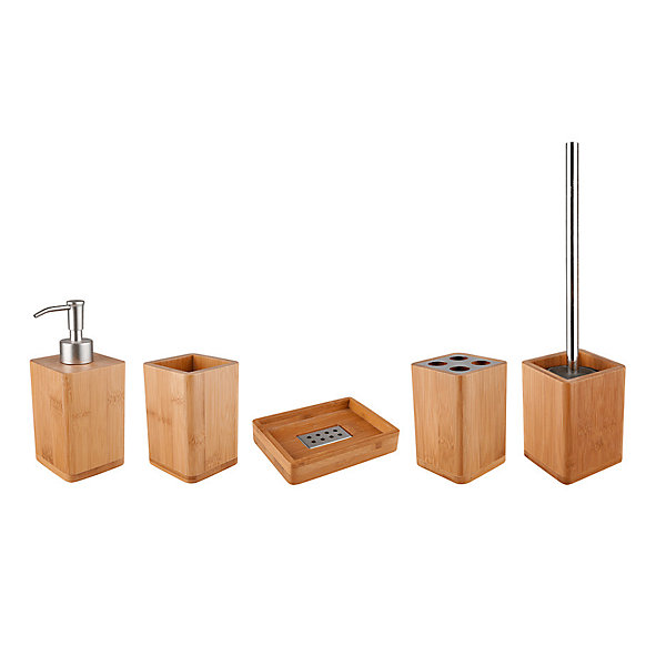 Latia Porte-brosse à dents en bois de bambou, Bois clair (LAT11)