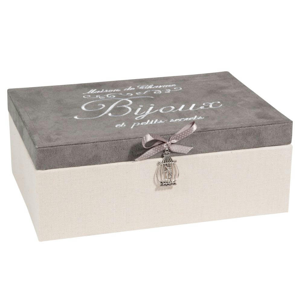 Secrets - Boîte à bijoux beige et grise