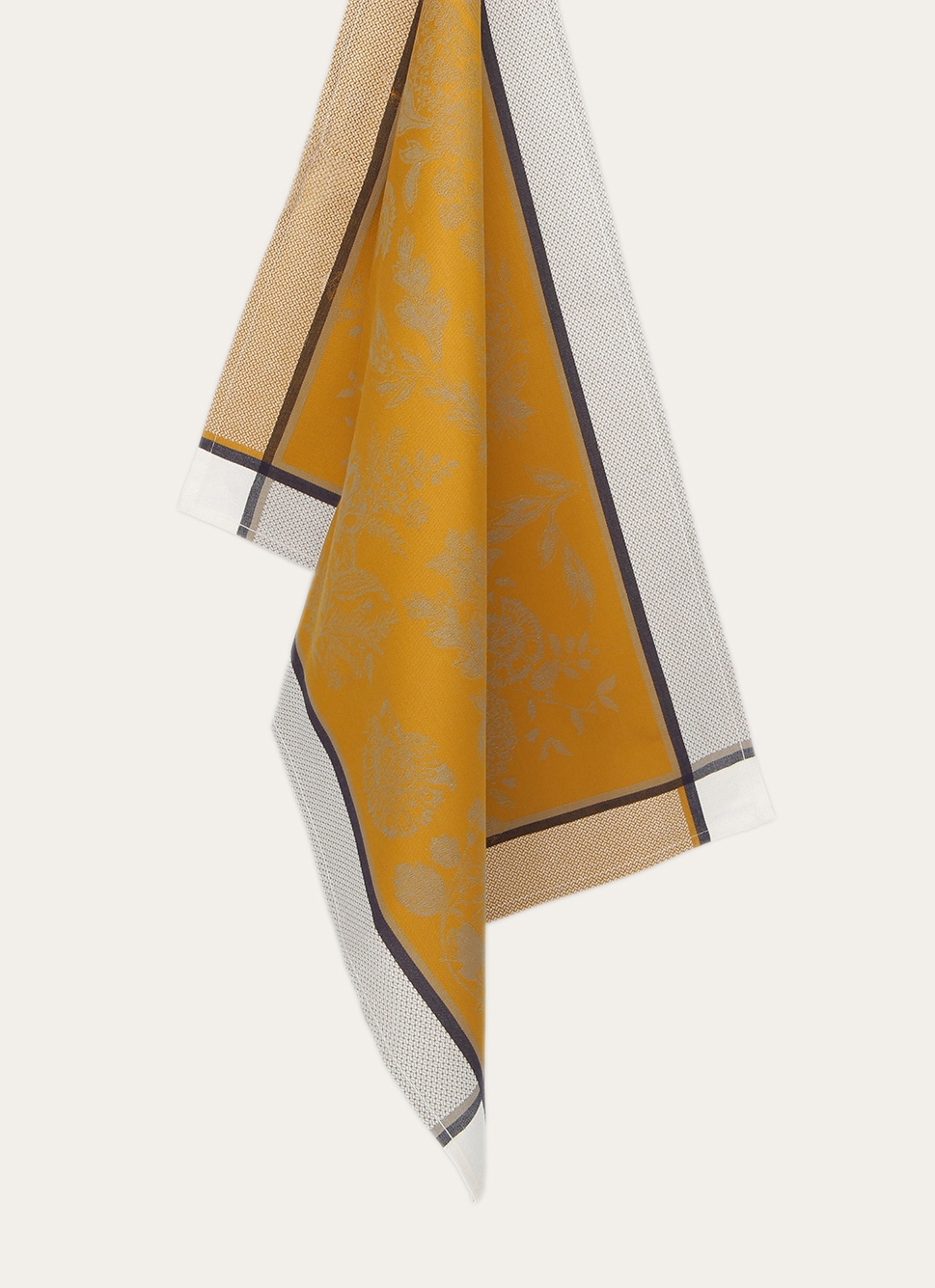 TORCHON EN JACQUARD DE COTON INTZ OCRE