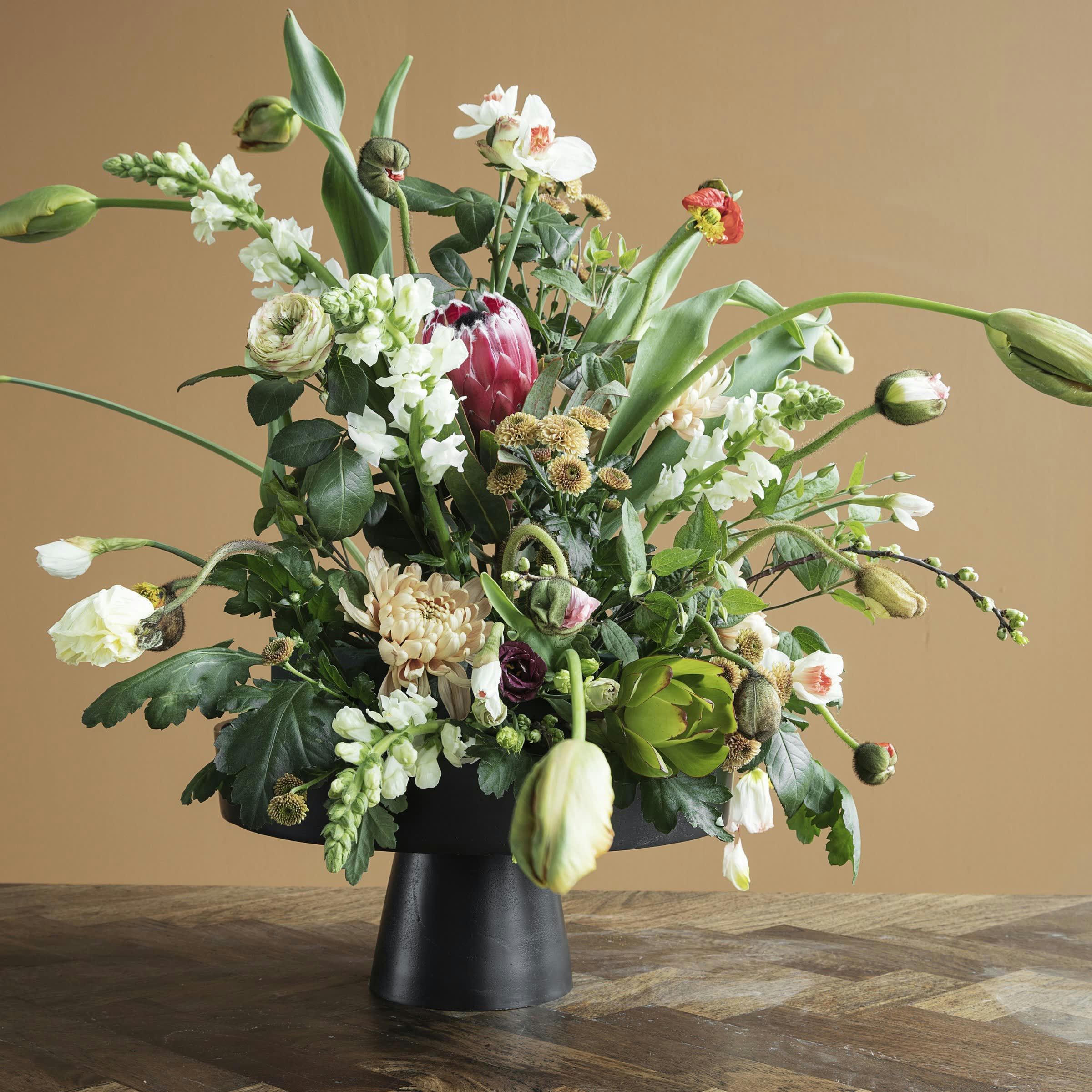 JAMAR - Support de plante en aluminium noir H18