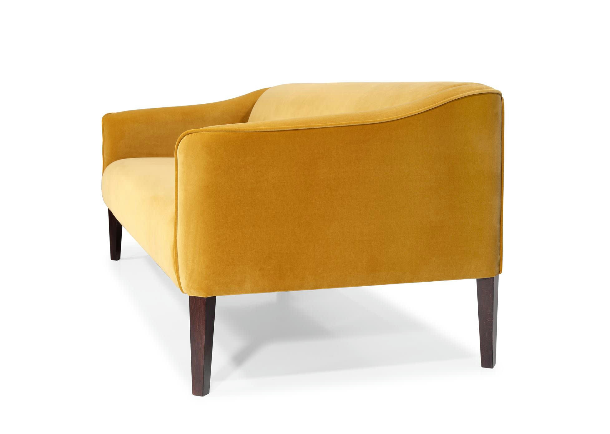 SPIN C - Canapé 2 places en noyer et velours jaune