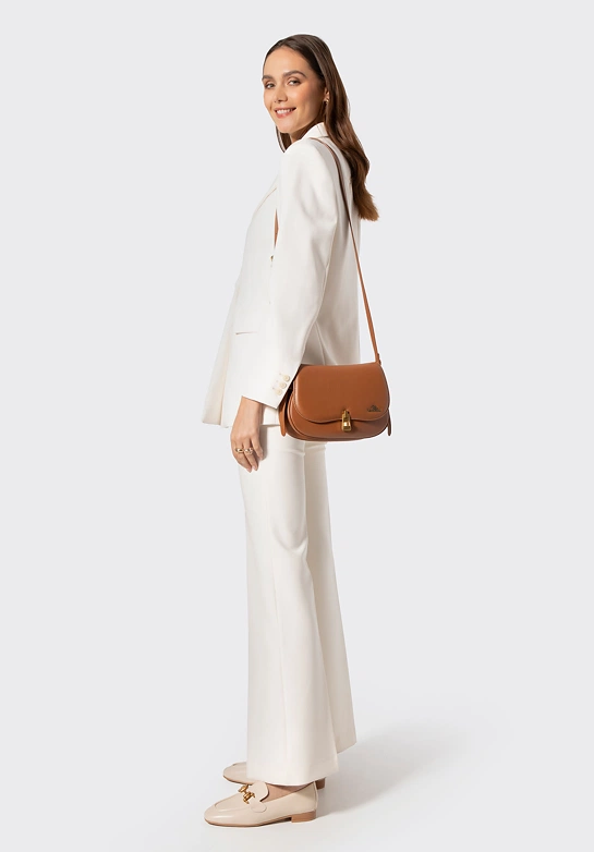 Skórzana listonoszka typu saddle bag brązowa