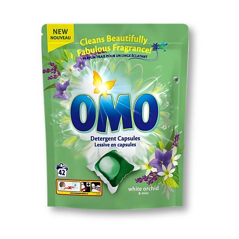 Lessive capsule x42 OMO orchidée et menthe