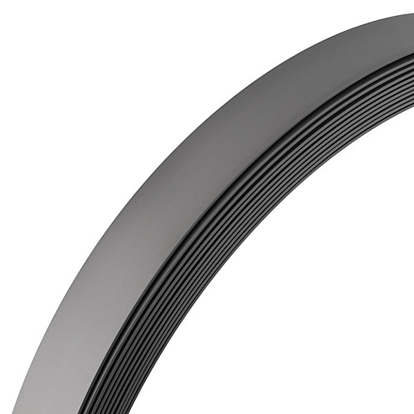 Bande plate en PVC 40 mm, lame décorative, bande de finition en PVC auto,adhésive, gris foncé, 10 m