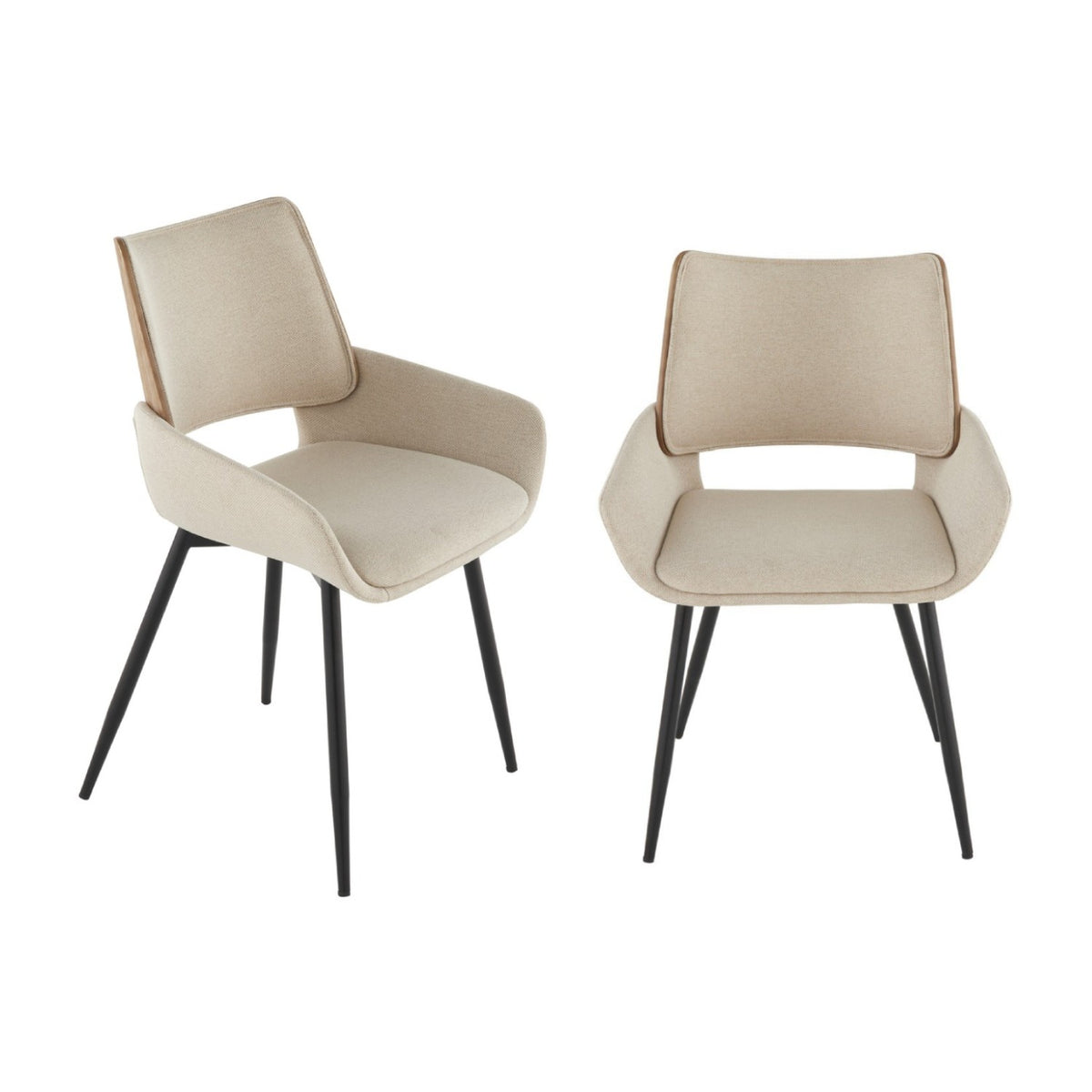 Signature - HORTENSE Set van 2 stoelen - Naturel - 54x58x81 cm