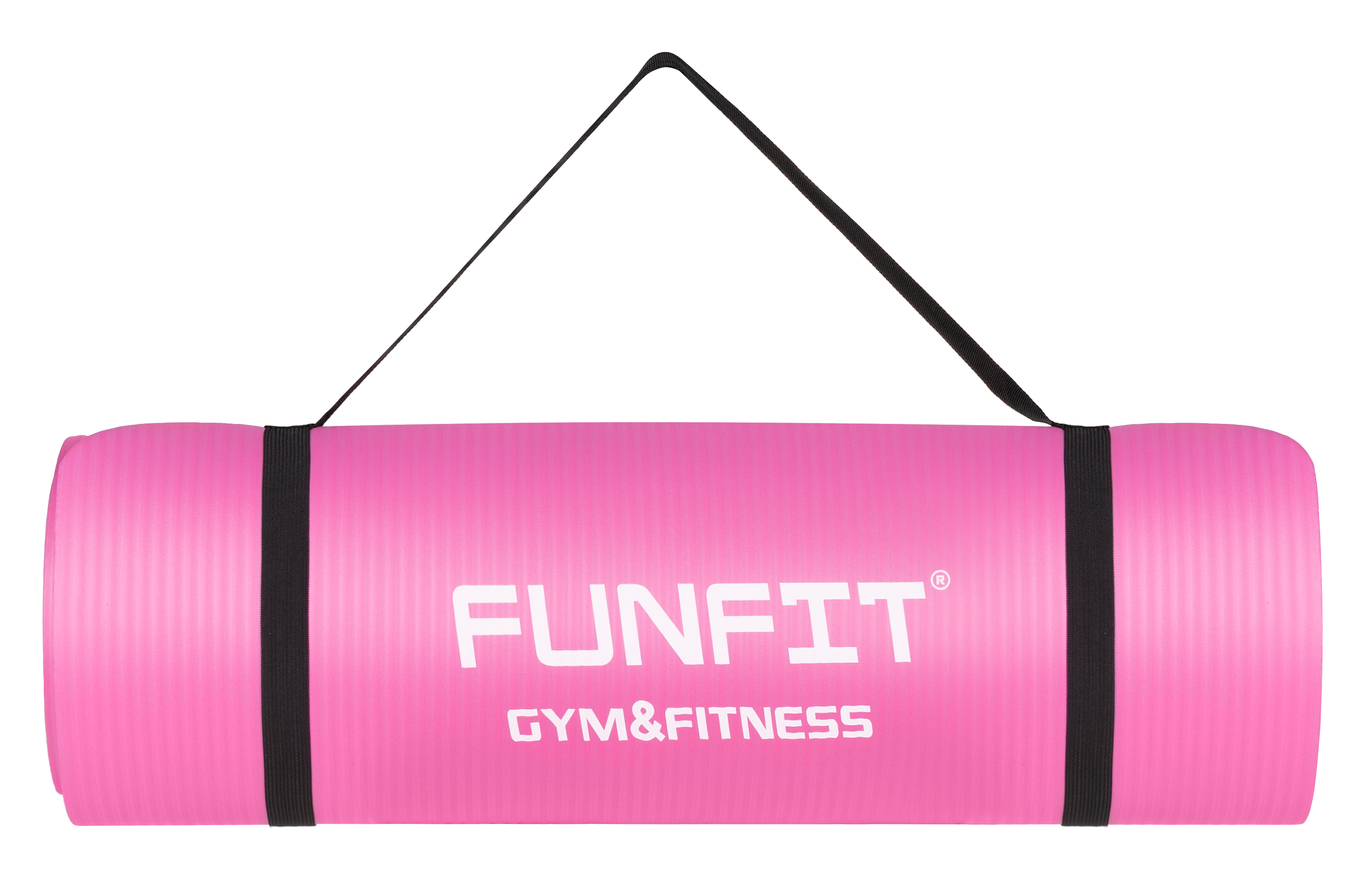 Mata do ćwiczeń jogi fitness różowa 183x61 cm materac do pilates FUNFIT