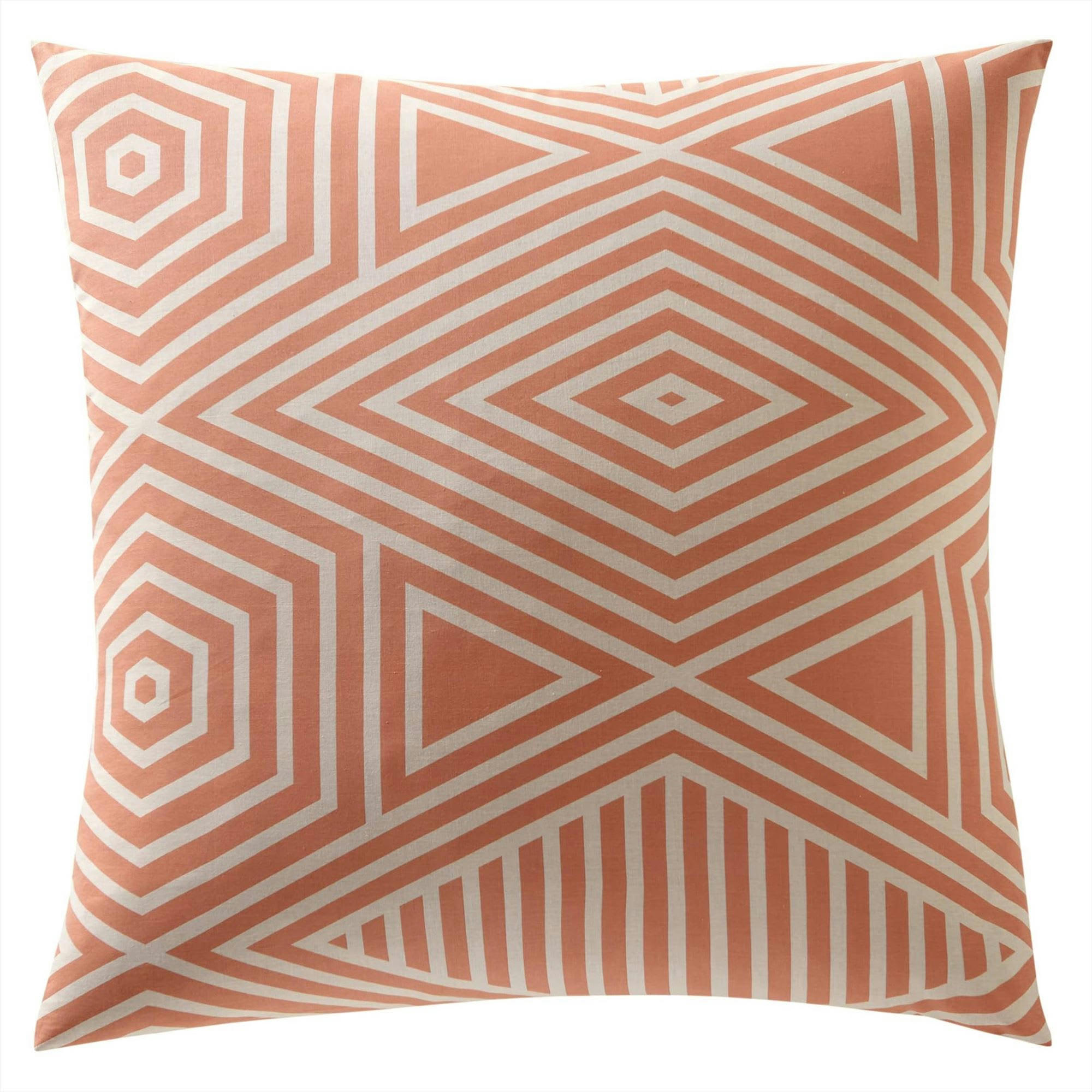 THEO - Taie sac 63x63 orange poterie en coton
