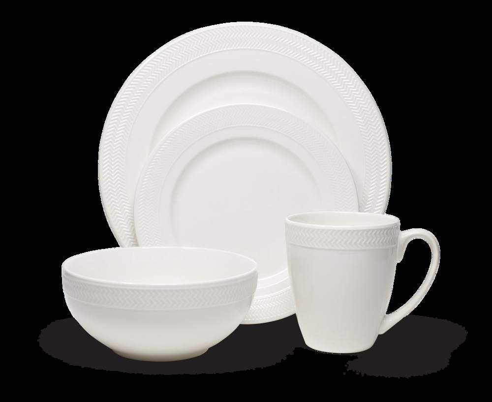 CANVAS Ellesmere 16pc Porcelain Dinnerware Set, Serves 4, White