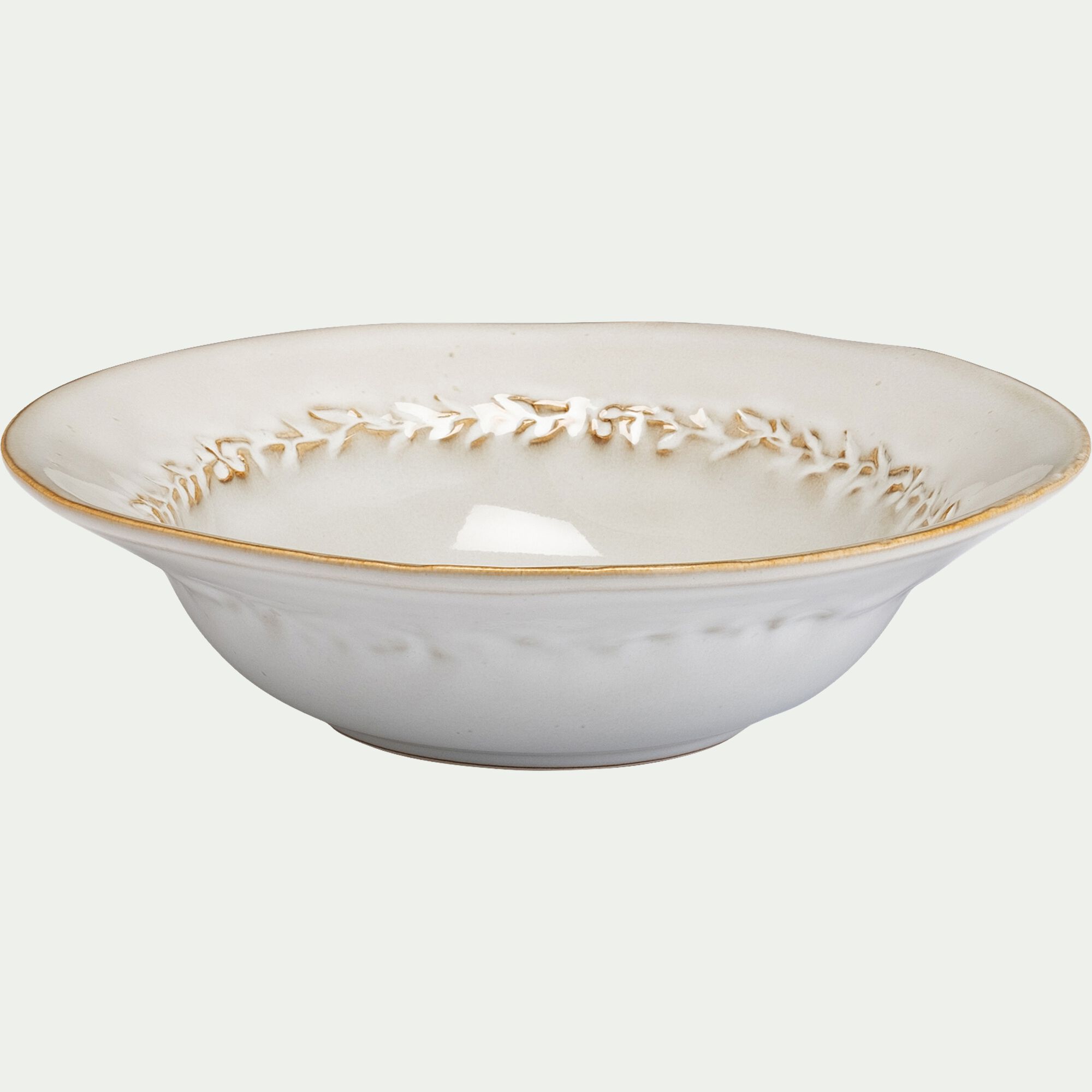 ALBA - Assiette creuse en grès D22,5cm - beige alpilles