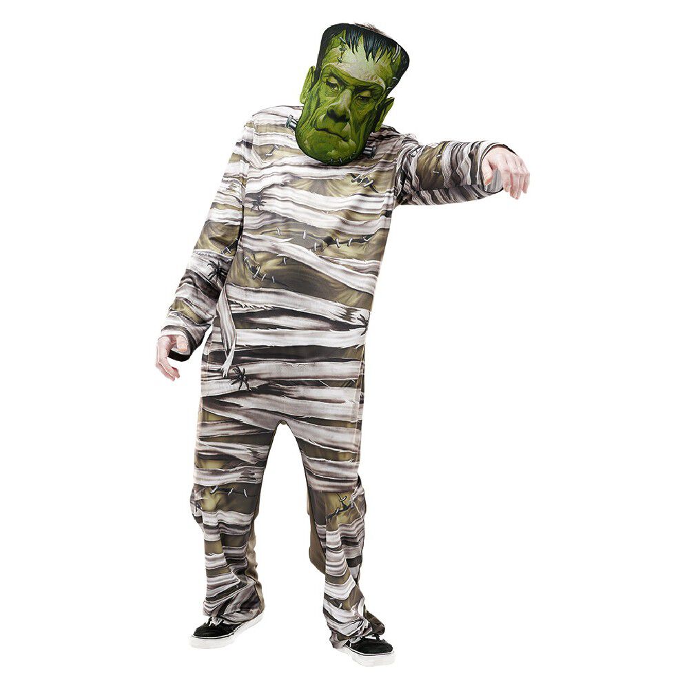 Masque adulte Halloween Frankenstein grosse tête de zombie vert