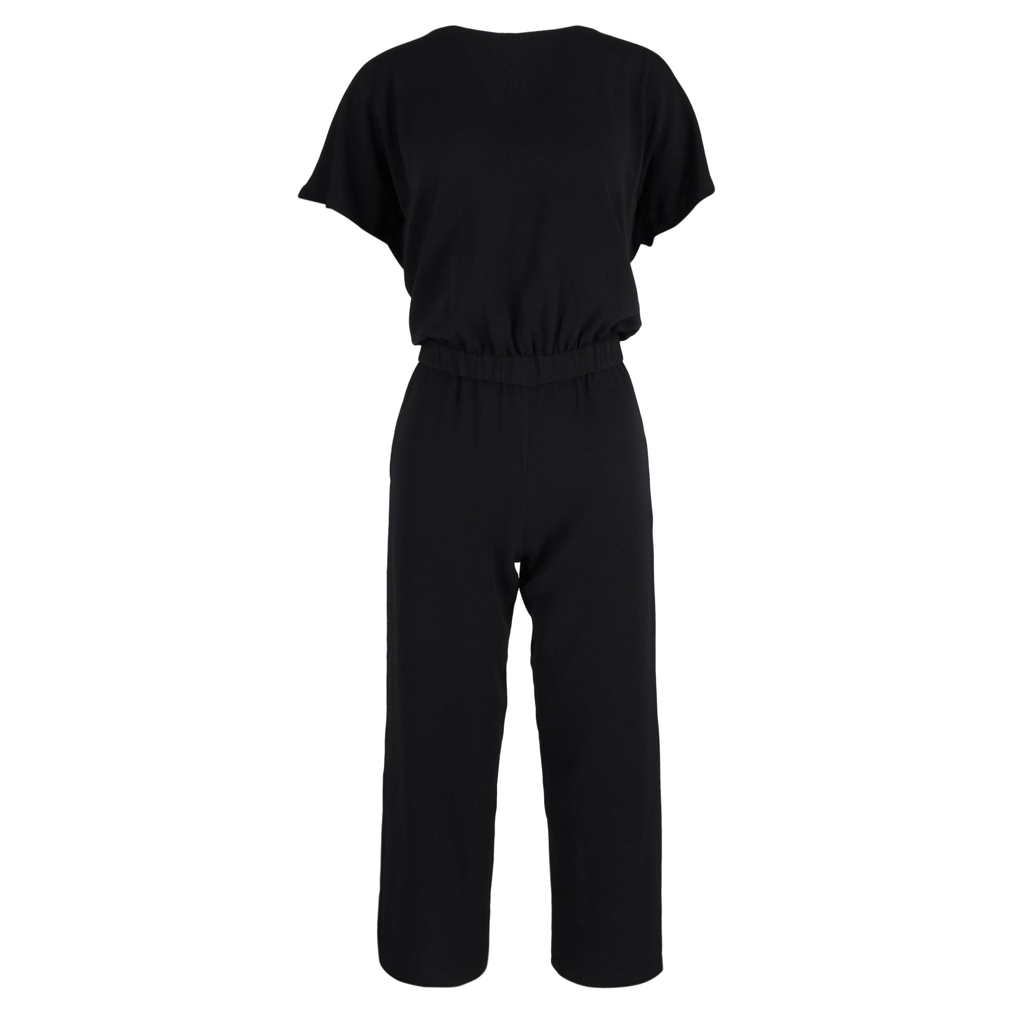 Vanessa Bruno Preloved Bow Detail Back Jumpsuit in Black Cotton