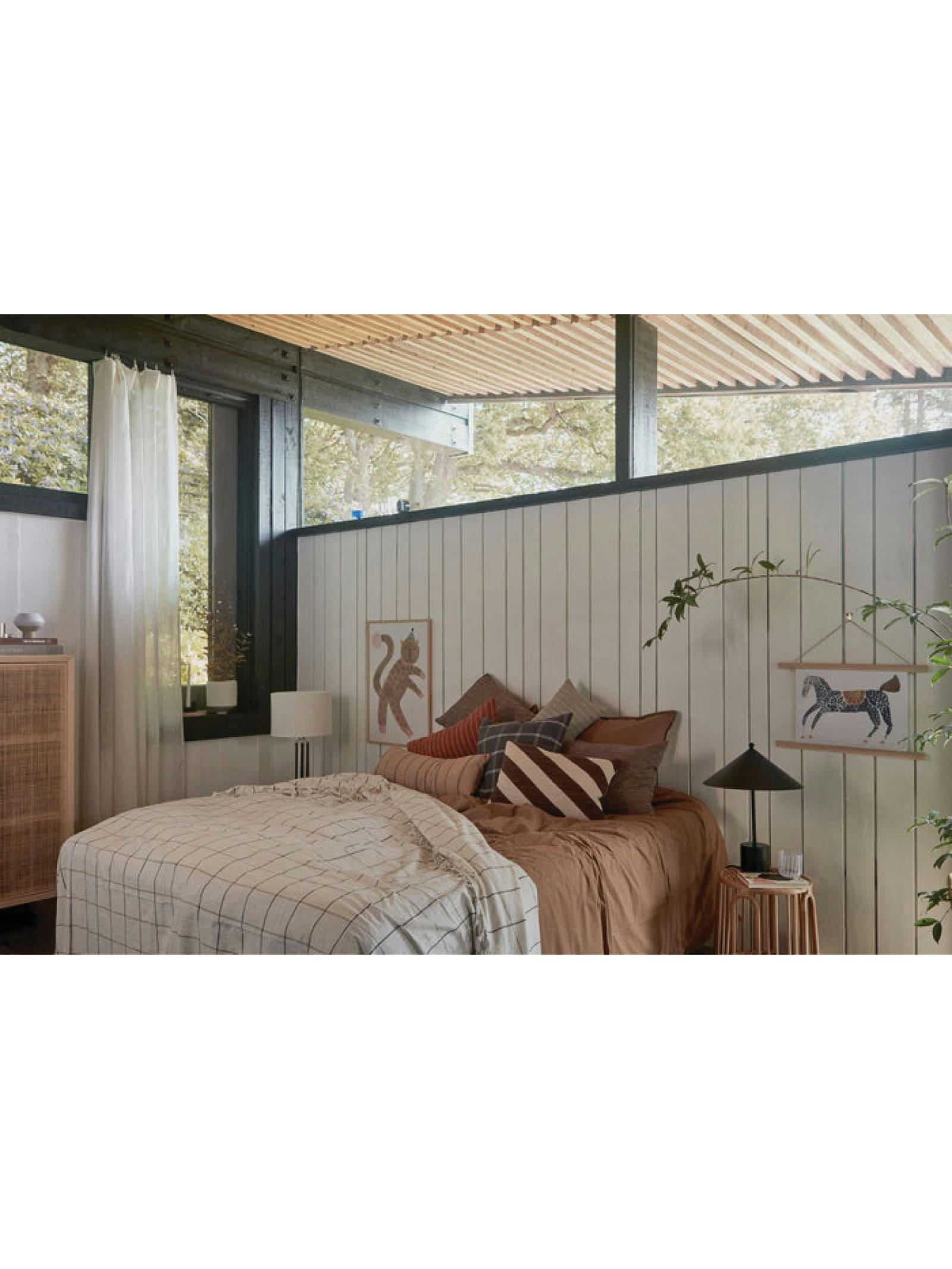 KYOTO - Coussin long gris en coton organique H30x60cm