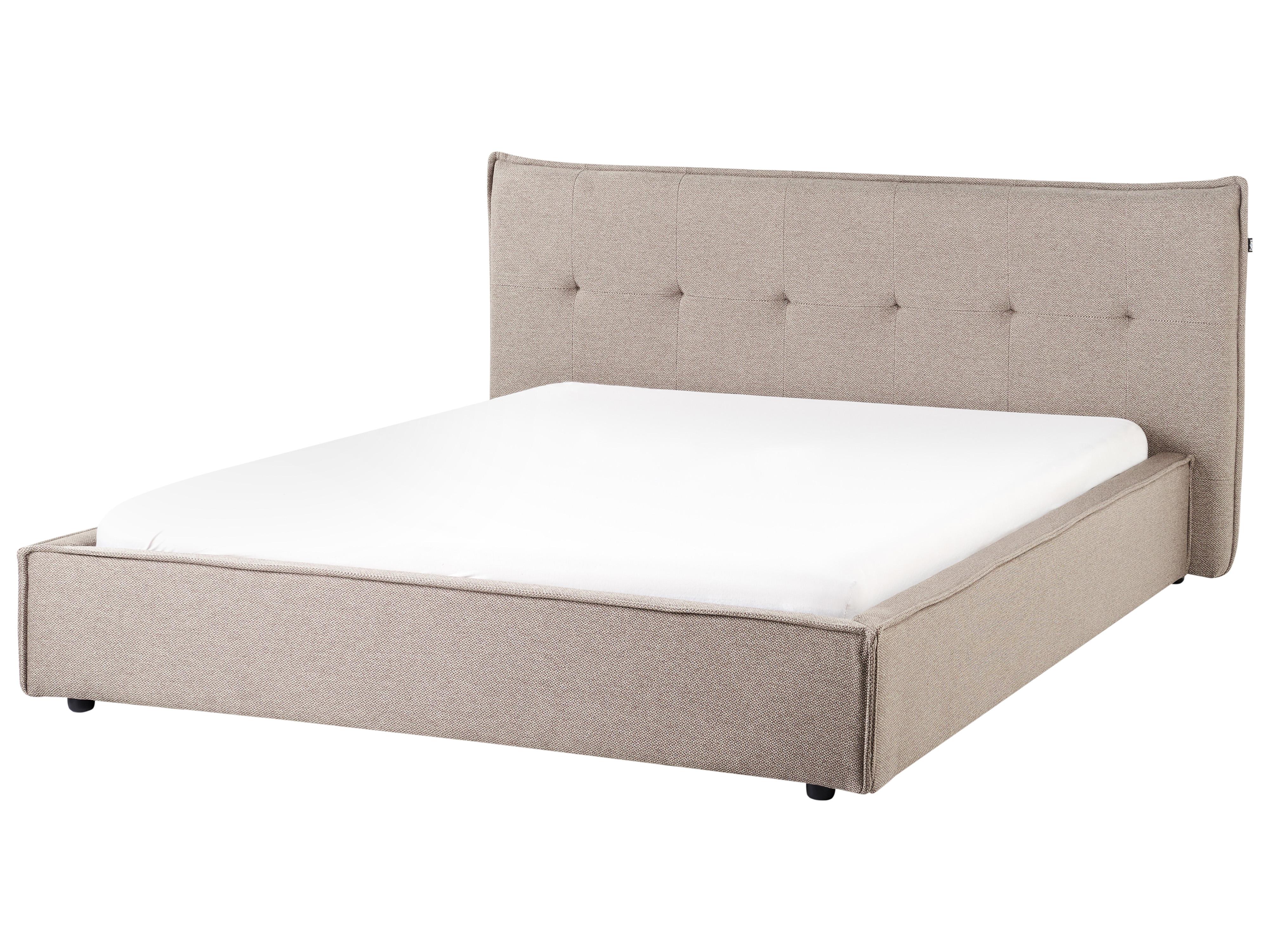 Bed Faux Linen LESTRE 160 x 200 cm (EU King Size) Taupe