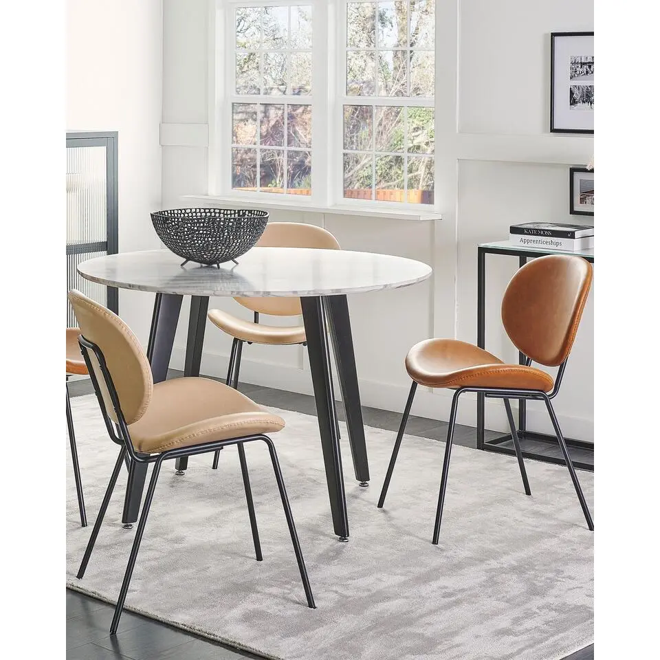 LUANA - Eetkamerstoel set van 2 - Zandbeige - Kunstleer