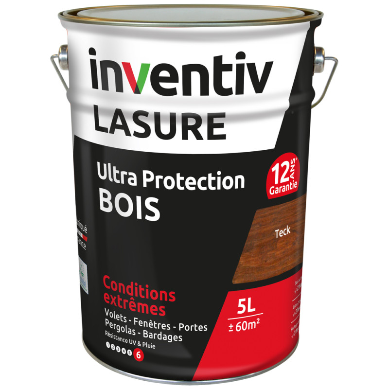 Lasure pour bois Ultra Protection teck 5 L INVENTIV