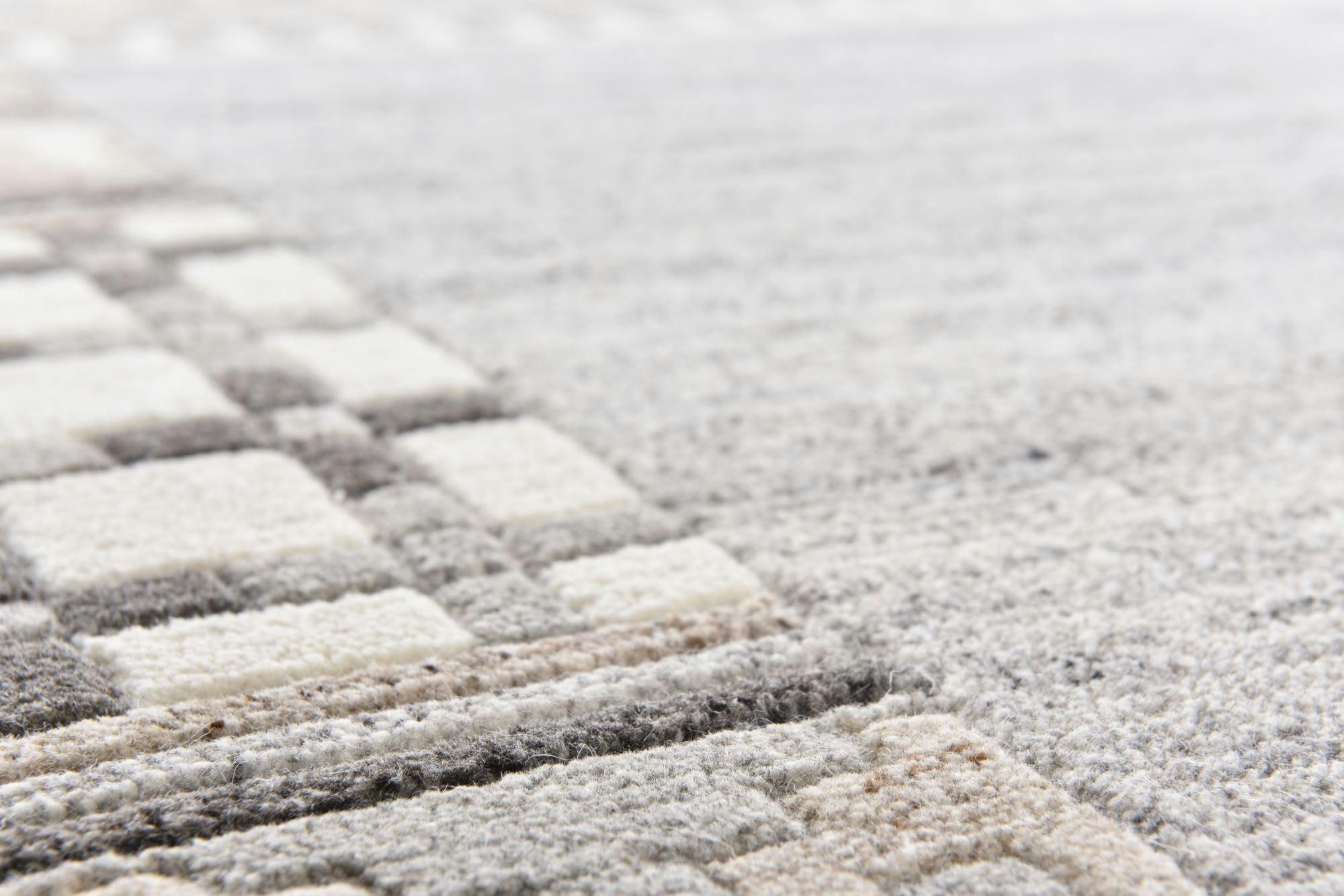 NAKARTA - Tapis moderne noué main, laine non-teinte naturel 250x350