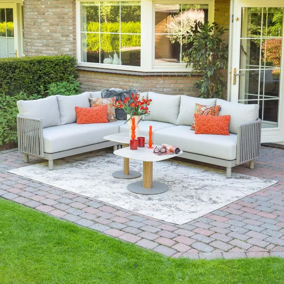 Florance aluminium/rope hoek loungeset - taupe - valley sand