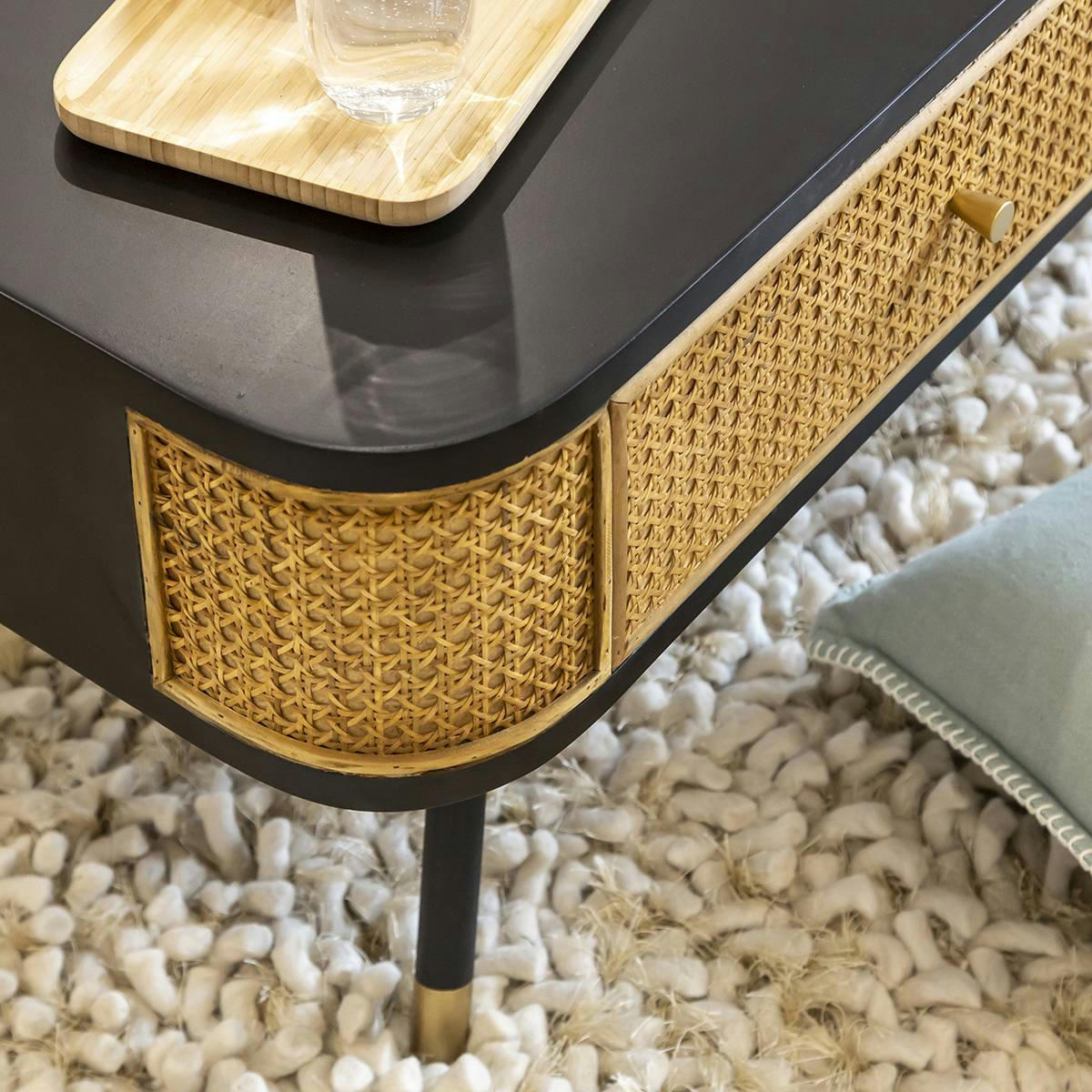 VOLTERRA - Table basse en métal noir 120 cm