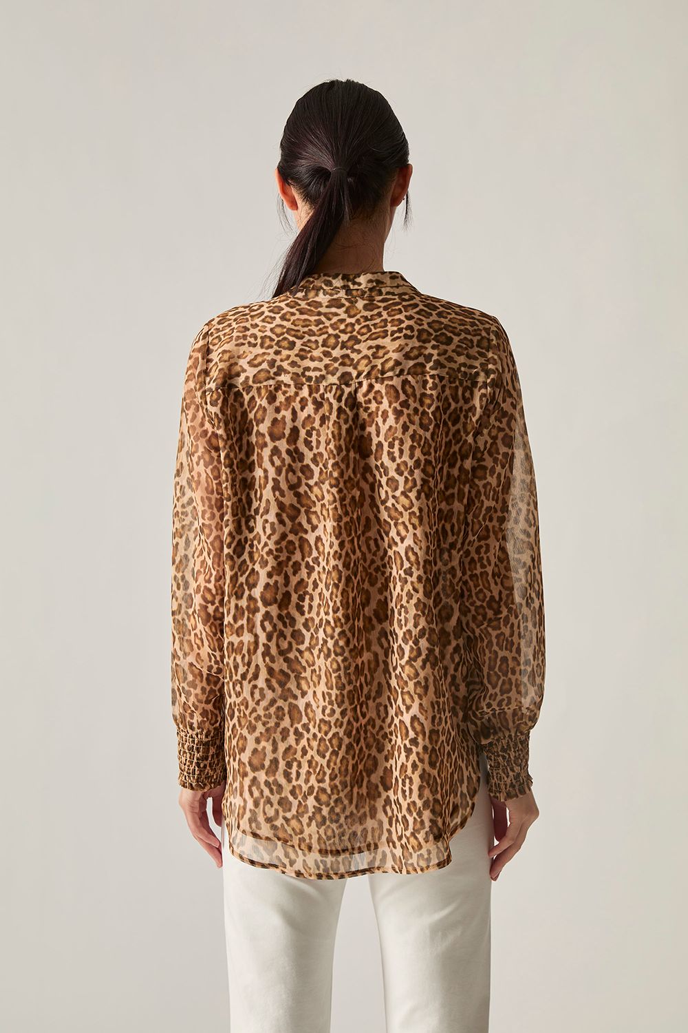 James Lakeland Camel Leopard Print Blouse