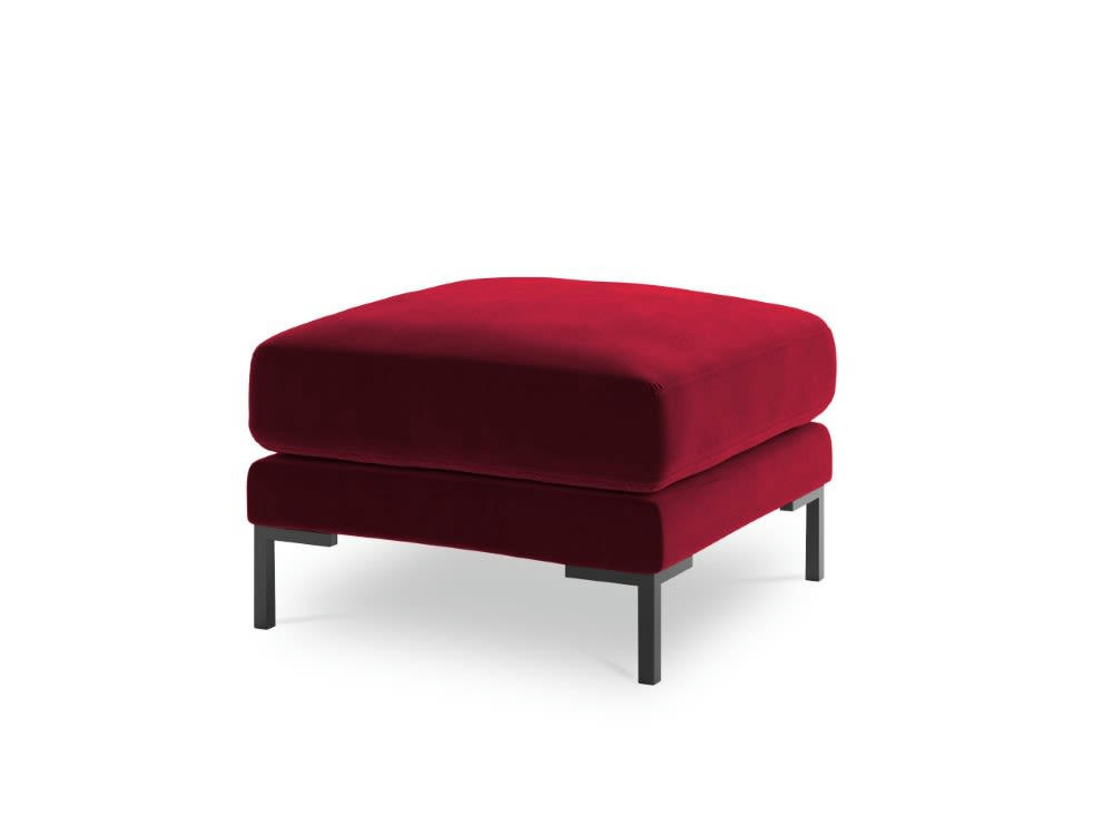 JADE - Pouf en velours rouge