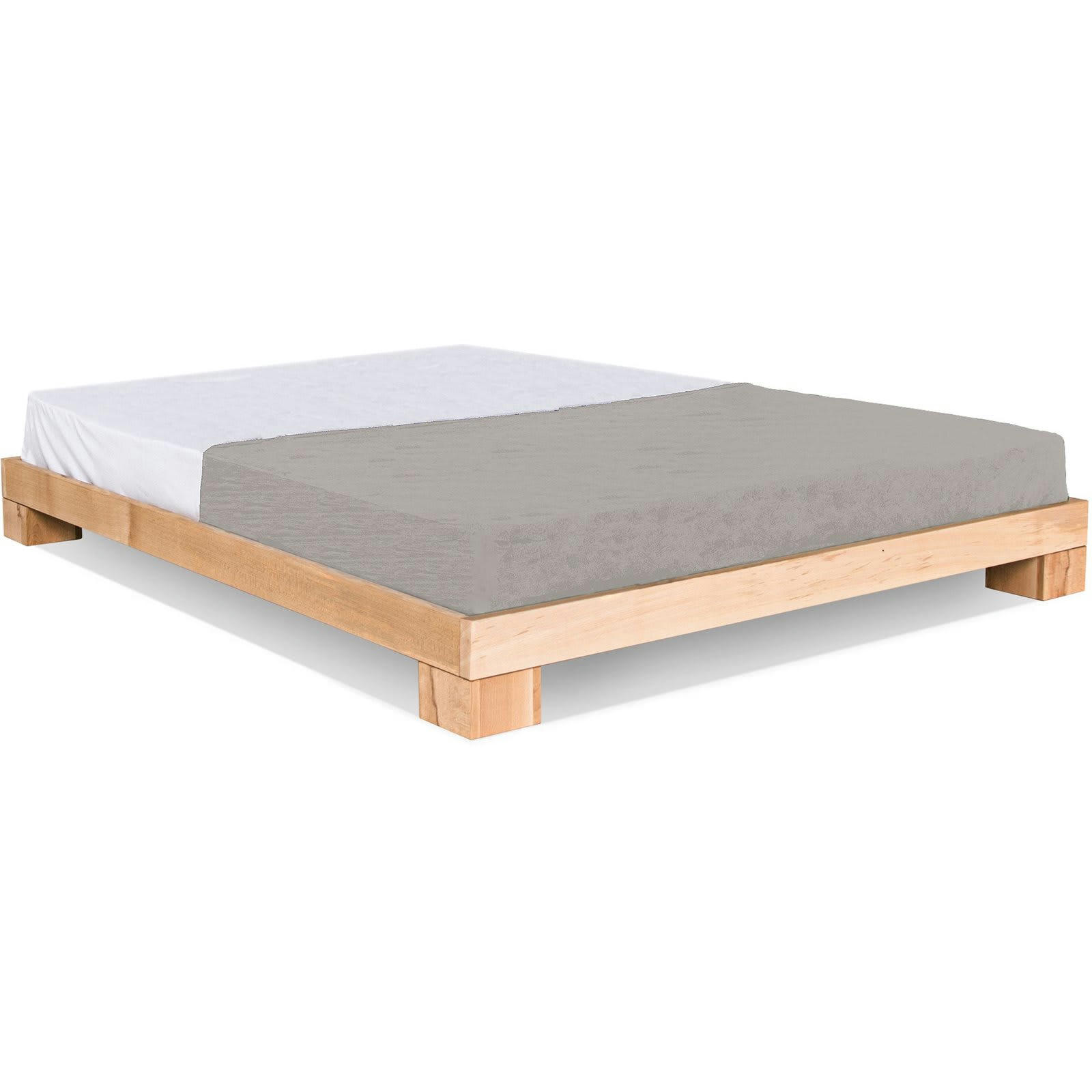 CUBE - Lit double cube Bois Bois clair H. assise 36 cm