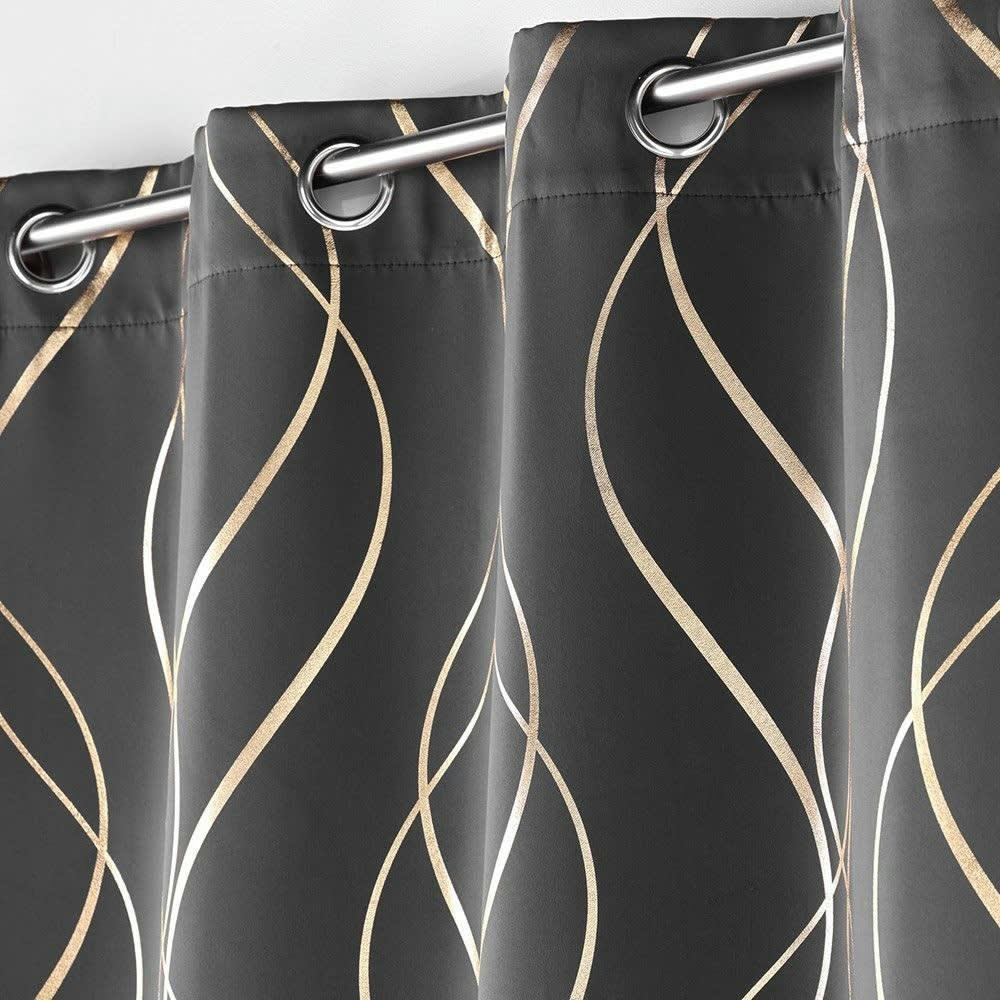 - Rideau occultant  polyester Gris foncé 135 X 240