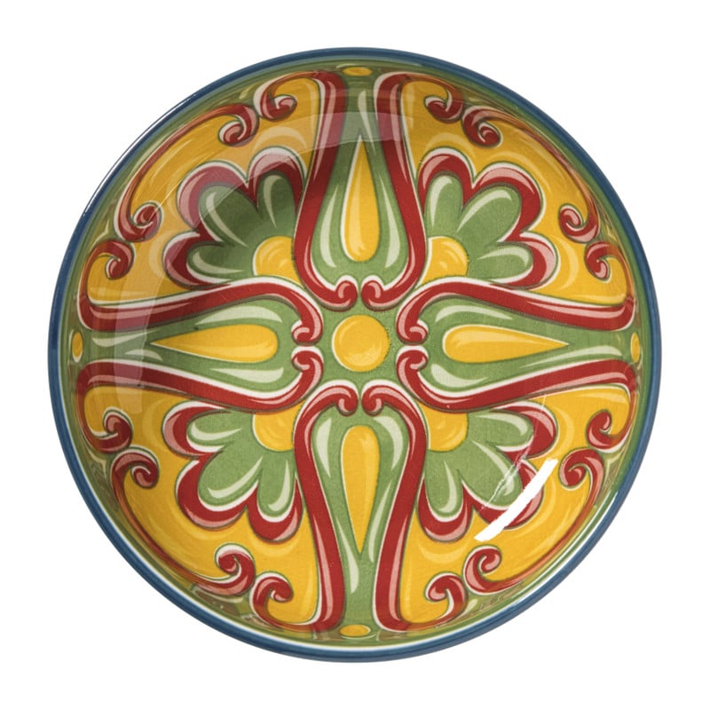 Schaaltje Diaz middel - geel/groen - &Oslash;12.2x2.5 cm