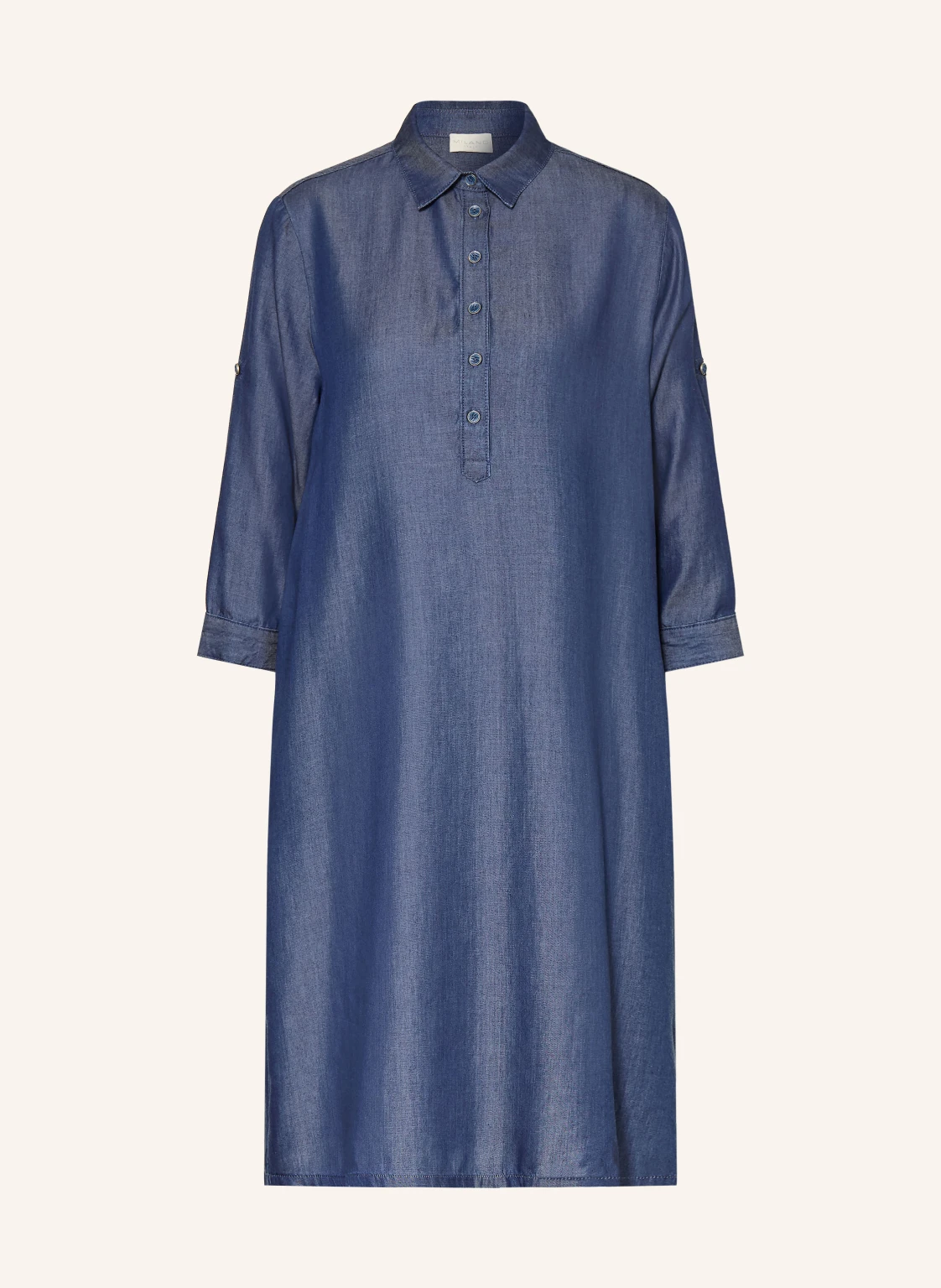 MILANO ITALY Hemdblusenkleid in Jeansoptik mit 3/4-Arm