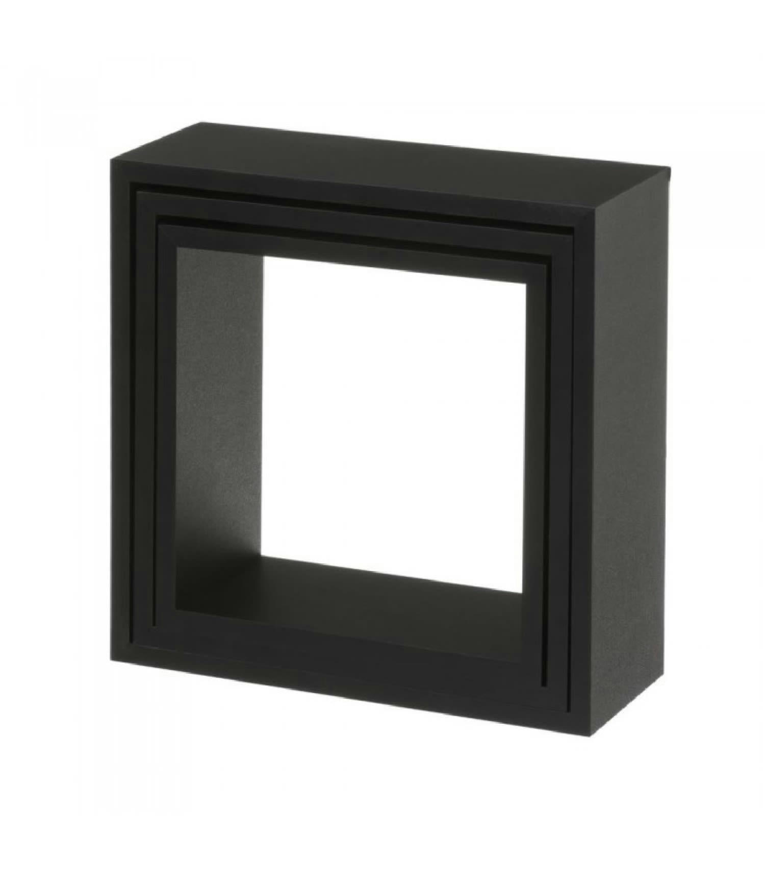 - Set de 3 étagères murales en bois MDF noir 30x30x11,7cm