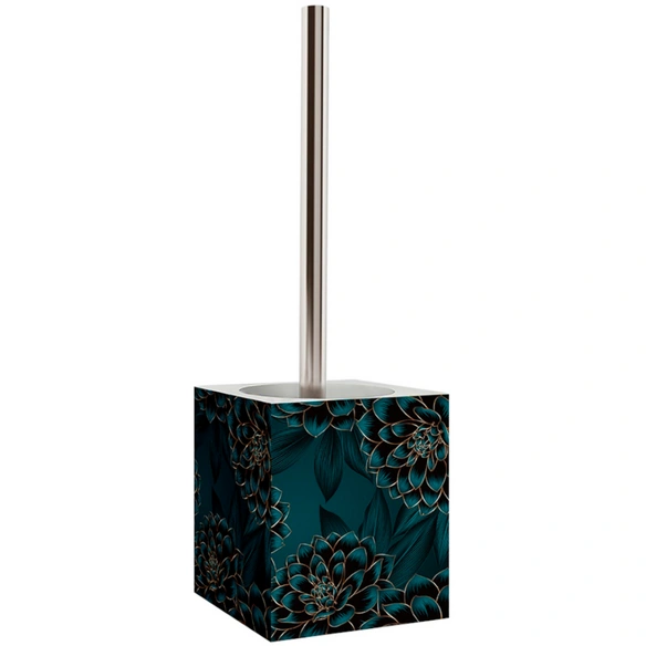 Bad-Accessoire-Set »Dahlien«, Blau, Rechteckig