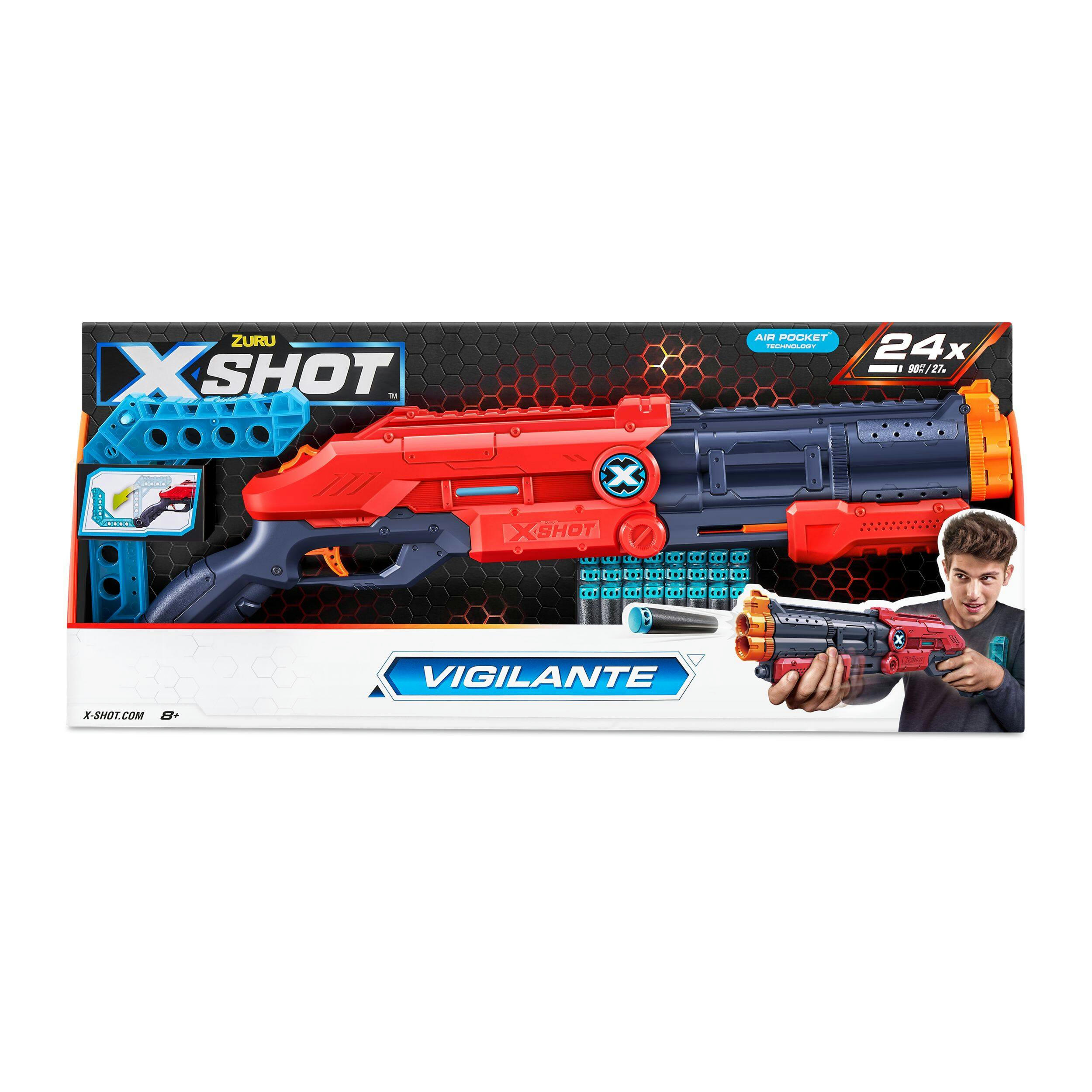 X-Shot Vigilante Open Box Dart Blaster, 24-Darts, Ages 8+
