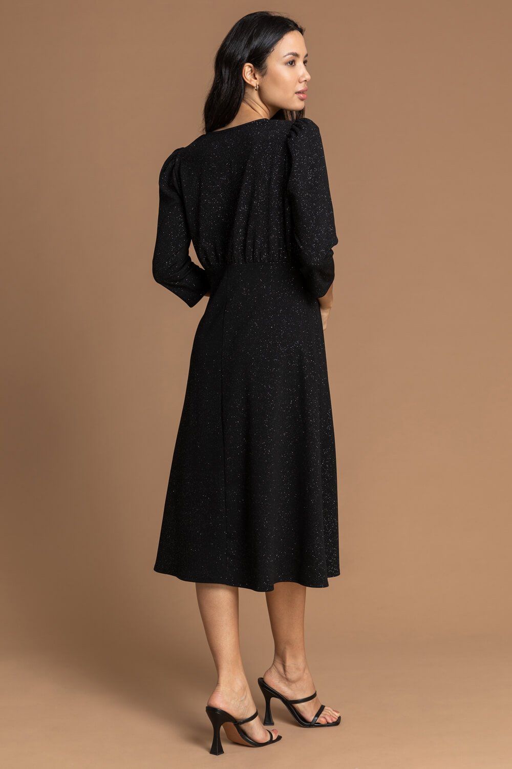 Roman Glitter Midi Stretch Dress