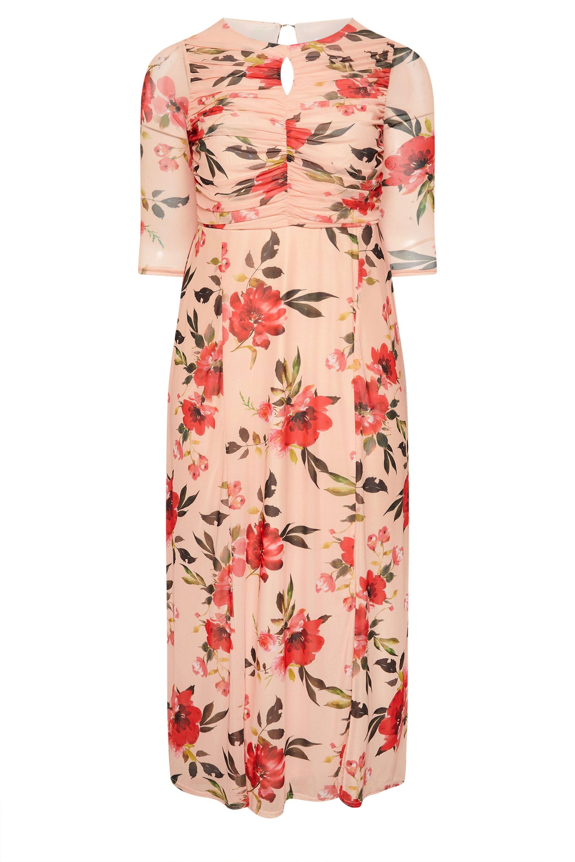 Yours Floral Keyhole Detail Maxi Dress