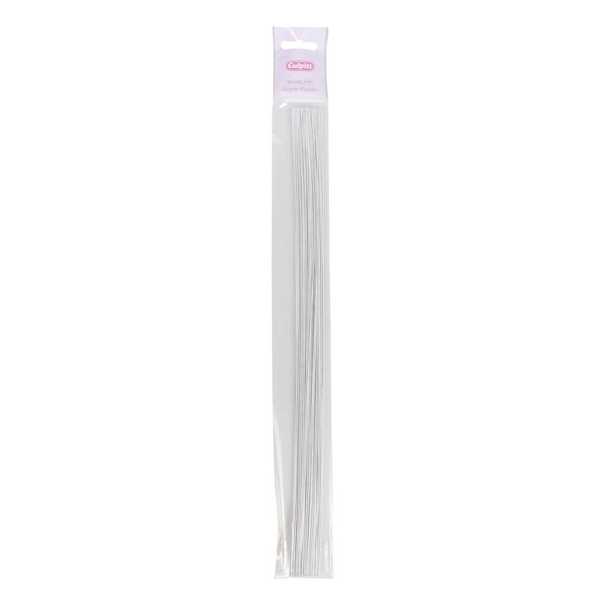 Culpitt White Sugar Flower Wire 24 g 50 Pack