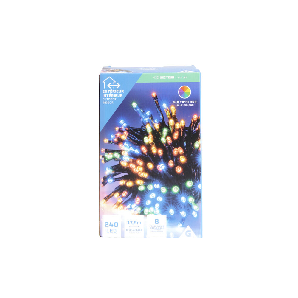 Guirlande lumineuse extérieur 240LED multicolores 17,9m