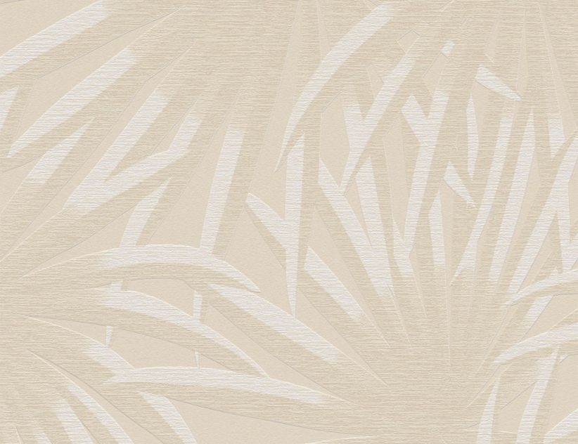 Vliestapete Palmenblätter Beige