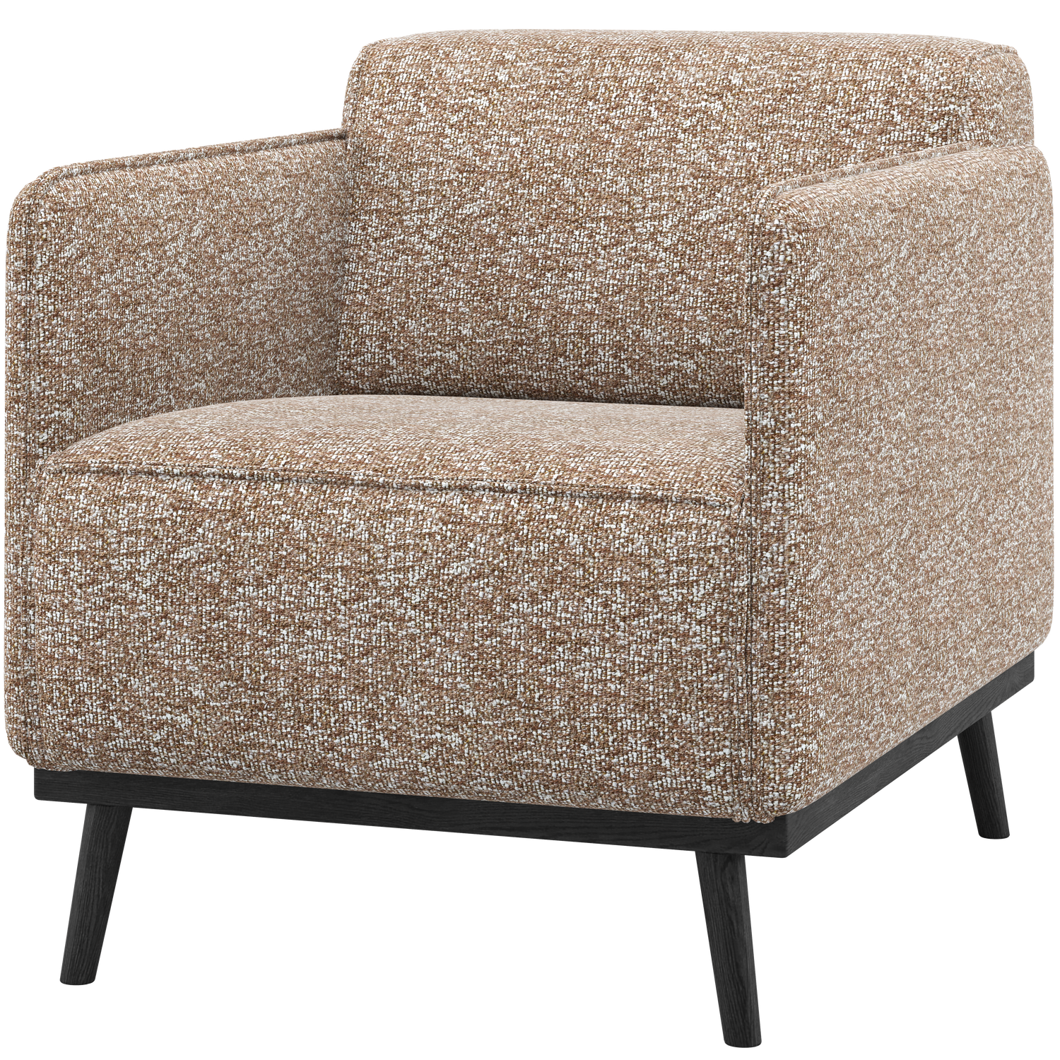 WOOOD fauteuil met arm Statement - Polyester - Lichtbruin Melange - 77x72x93