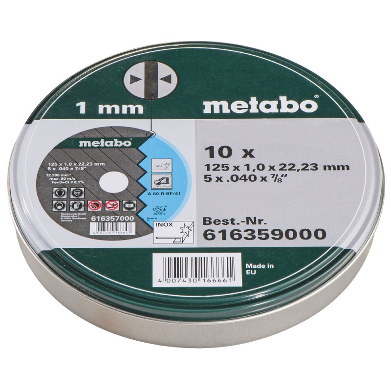 Meule à tronçonner pour métal Ø 125 mm 10 pièces METABO